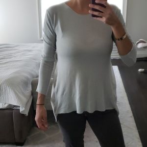 WOMEN'S TEAL ZARA KNIT SWEATER SHEER TOP SHIRT